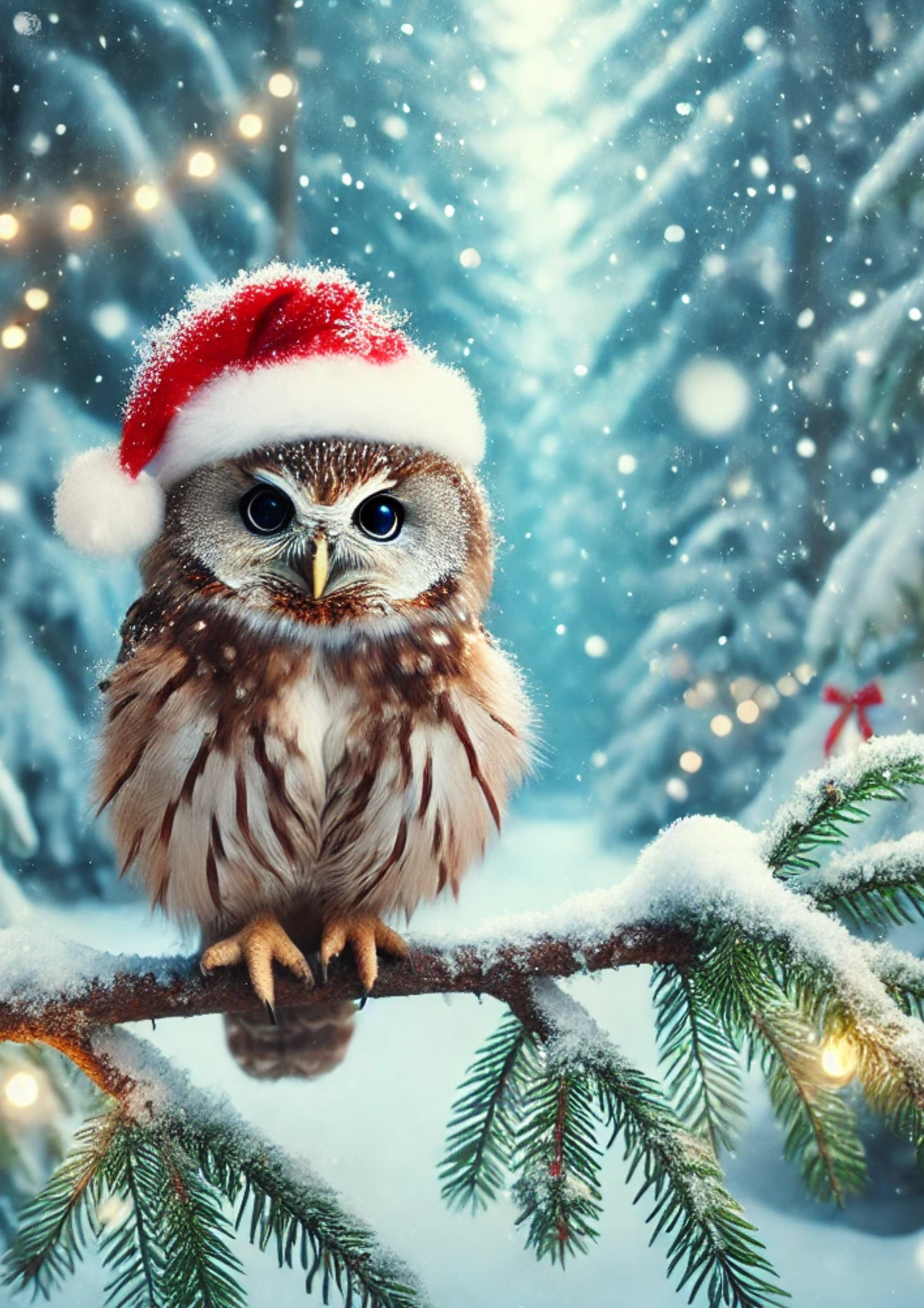 Sticker Sheet / Greeting Card – Owl In Winter With Hat Full Cat. No. 2672