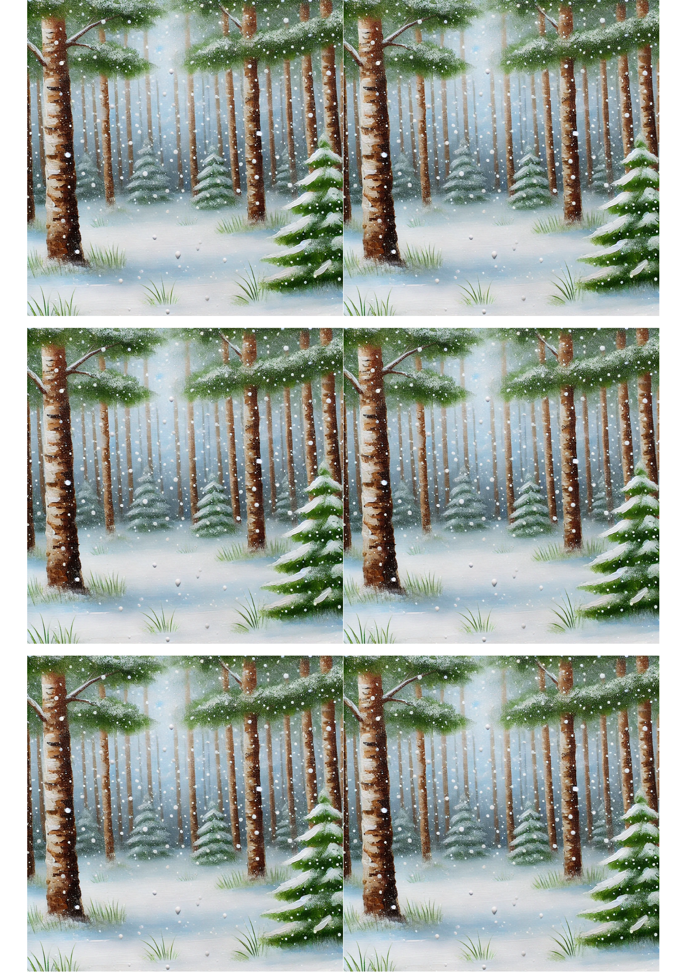 Sticker Sheet / Greeting Card – Winter Landscape Collage Cat. No. 2677