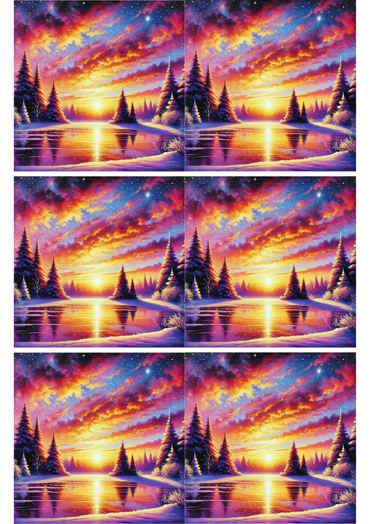 Sticker Sheet – Winter Sunset Collage Cat. No. 2679