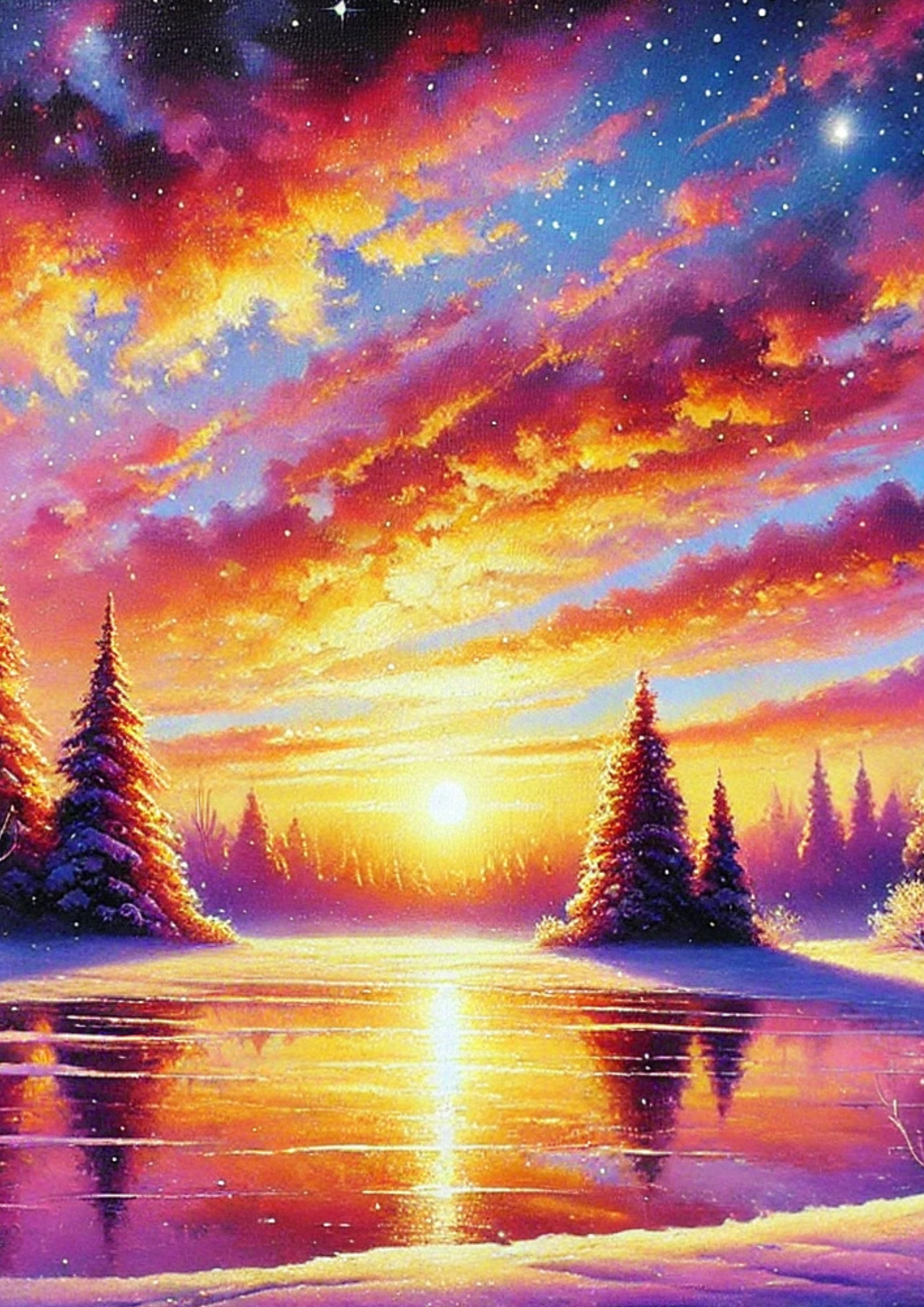 Sticker Sheet / Greeting Card – Winter Sunset Full Cat. No. 2680