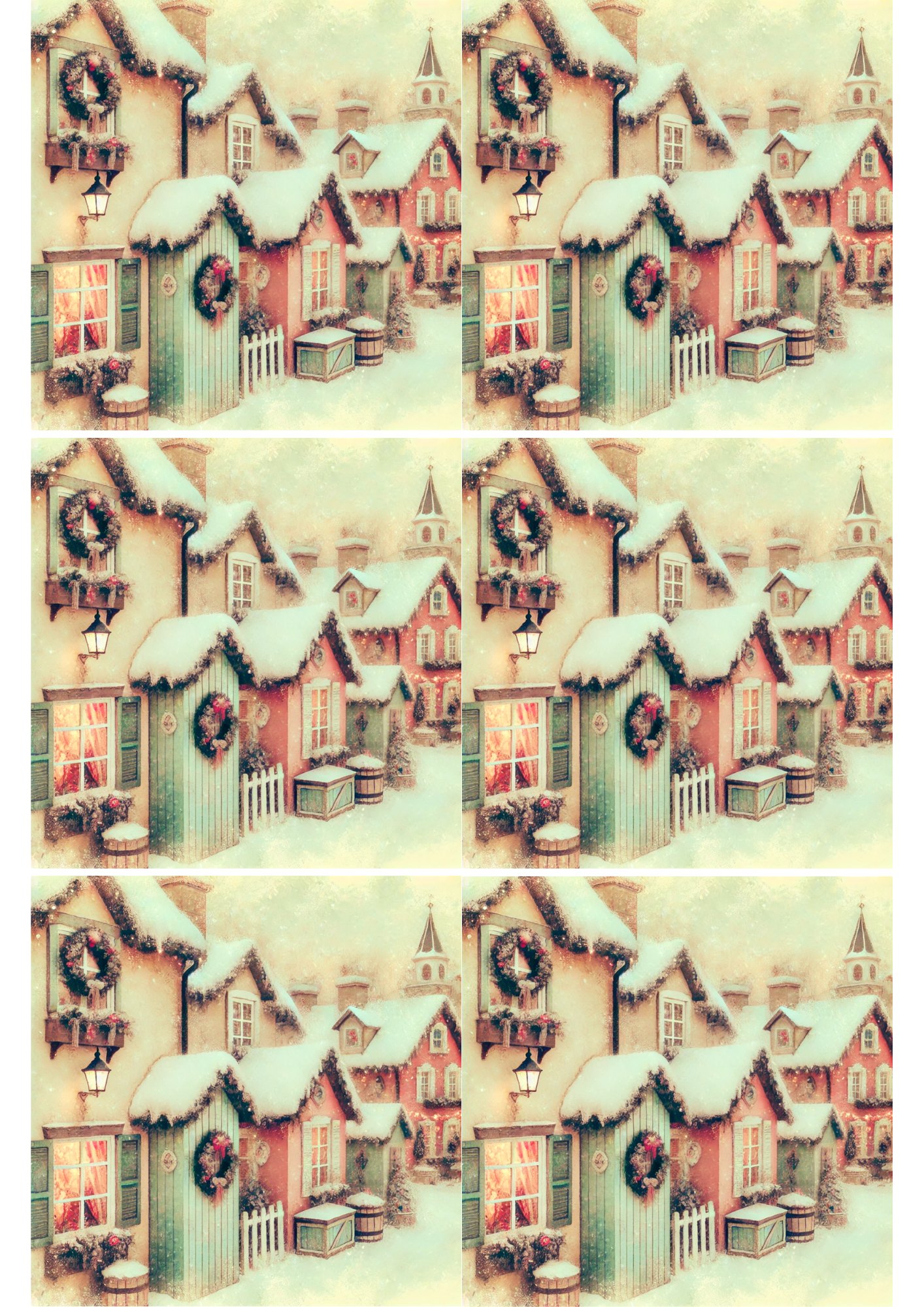 Sticker Sheet / Greeting Card – Winter Village 2 Collage Cat. No. 2781