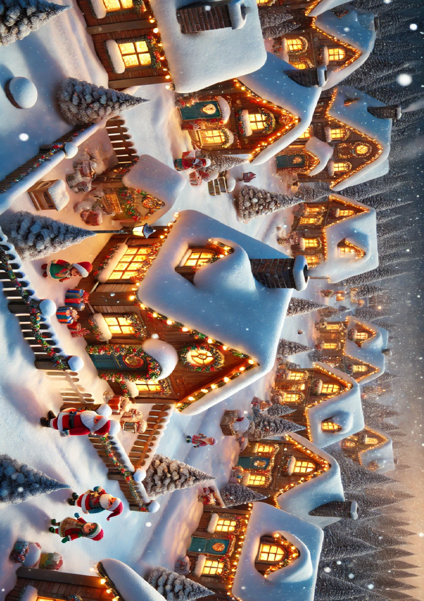 Sticker Sheet / Greeting Card – Santa's Village Full Cat. No. 1593