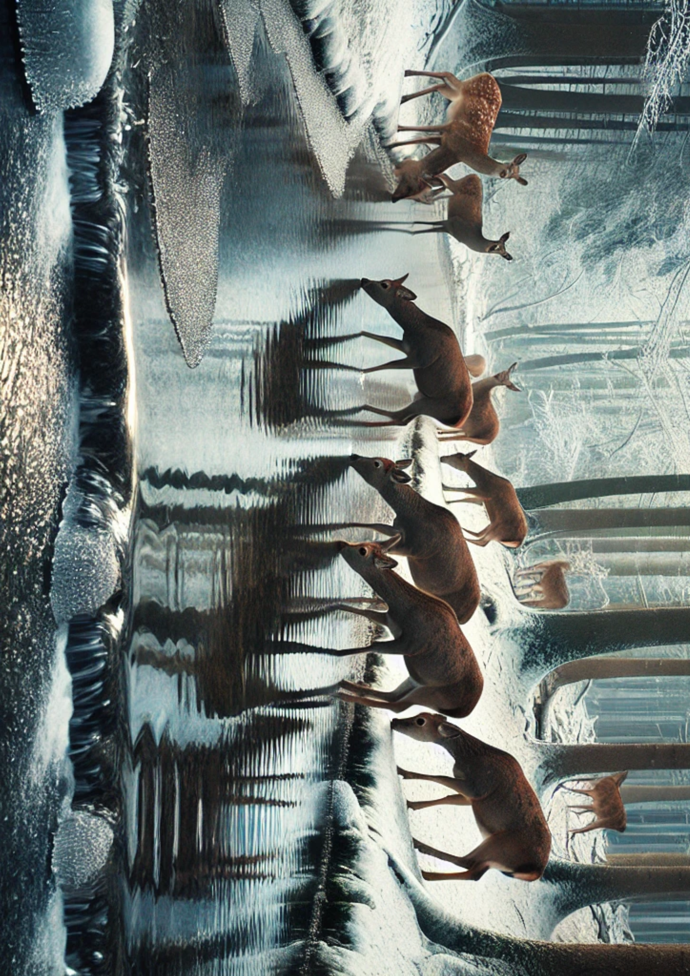 Sticker Sheet / Greeting Card – Roe Deer at the Watering Hole Full Cat. No. 2684