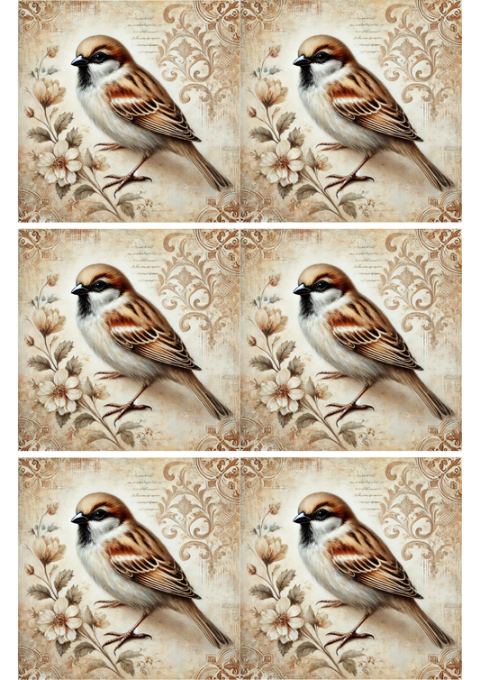 Sticker Sheet – Sparrow Shabby Chic Collage Cat. No. 2693