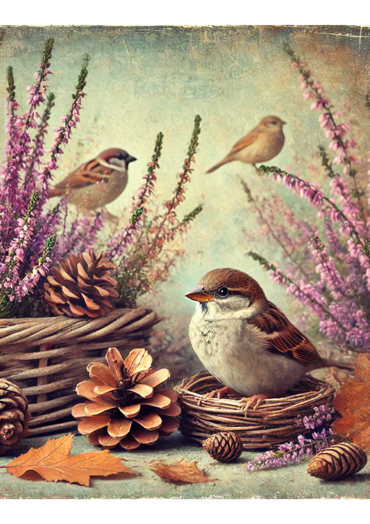 Sticker Sheet – Sparrow in Autumn Full Cat. No. 2786