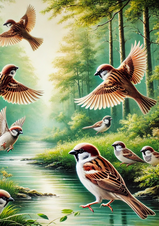 Sticker Sheet – Sparrows on the River Full Cat. No. 2696