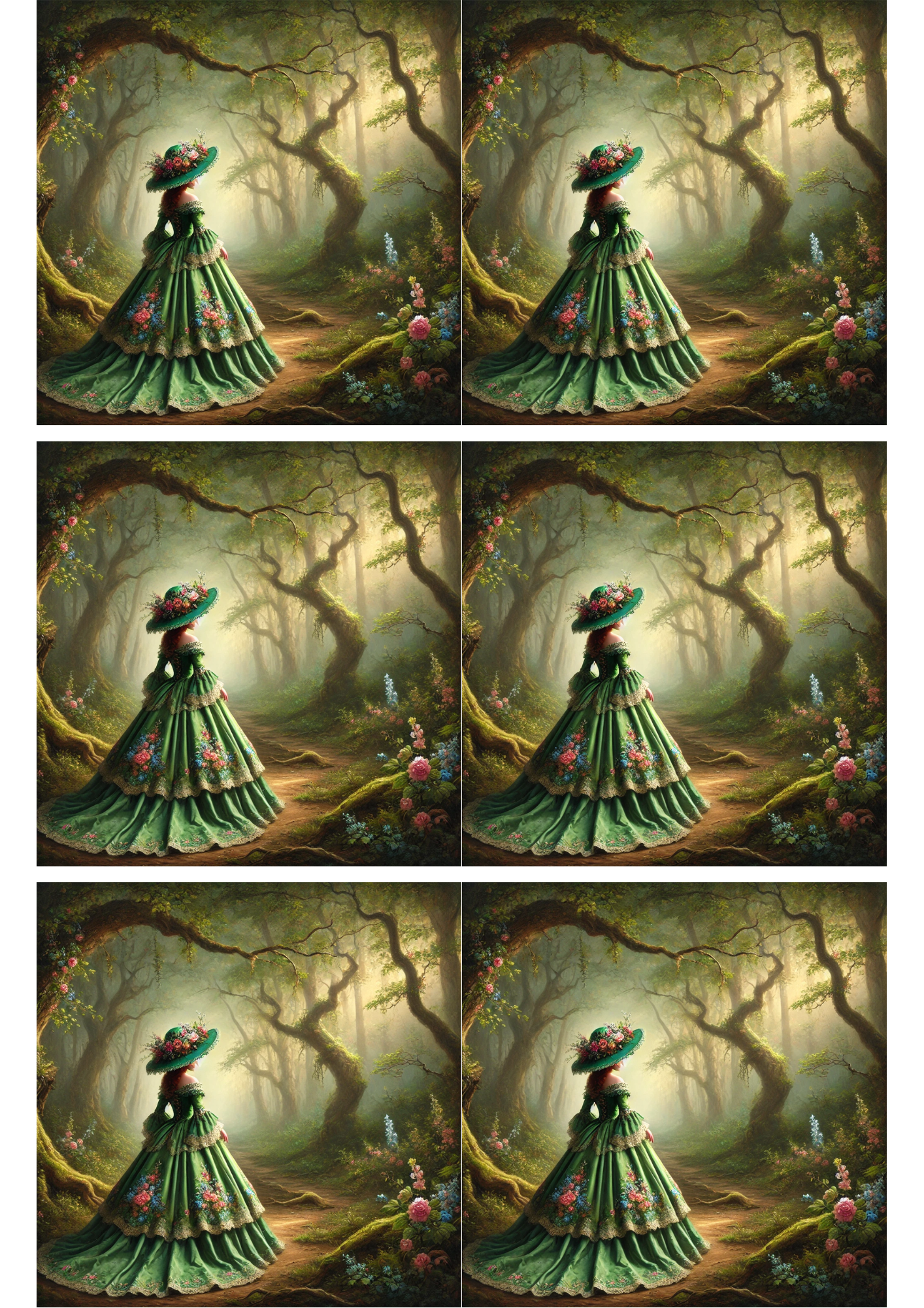 Sticker Sheet / Greeting Card – Fairy In The Mysterious Forest Collage Cat. No. 2701