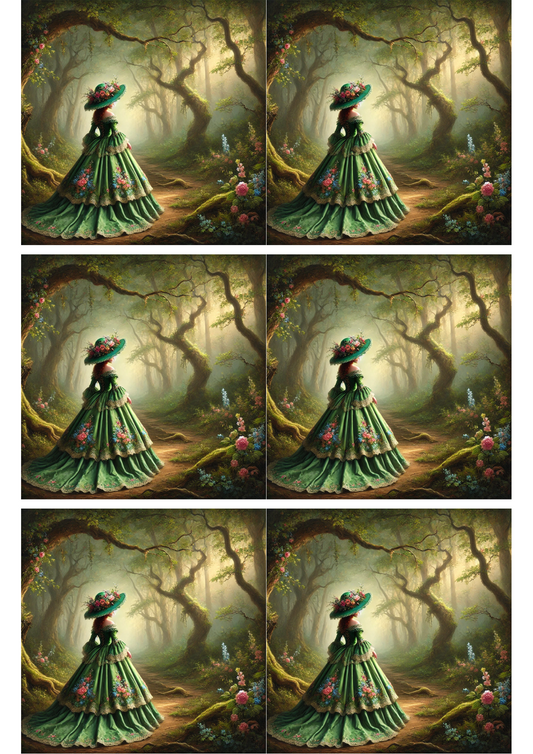 Sticker Sheet – Fairy In The Mysterious Forest Collage Cat. No. 2701