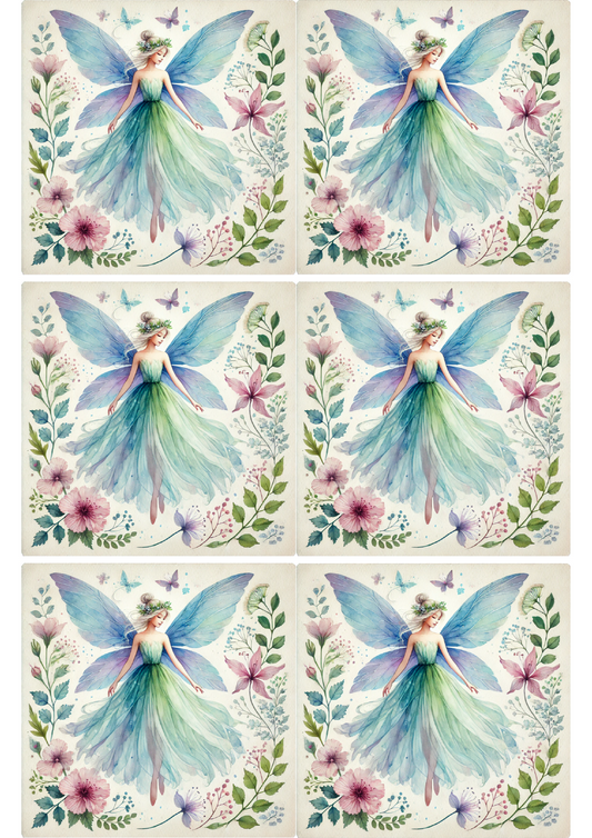 Sticker Sheet – Fairy Watercolor 2 Collage Cat. No. 2705