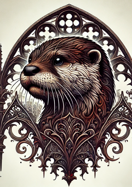 Sticker Sheet – Otter In Gothic Style Full Cat. No. 2688