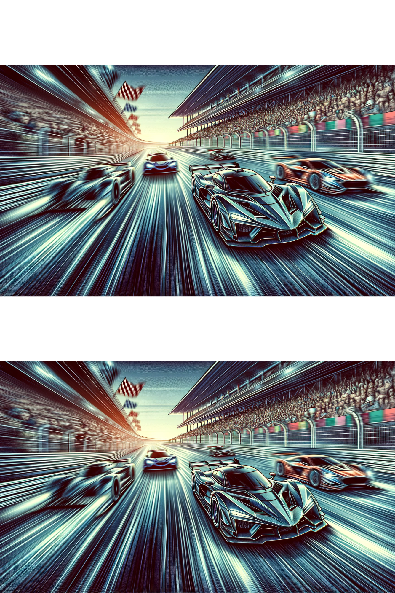 Sticker Sheet / Greeting Card – Car Racing Collage Cat. No. 478