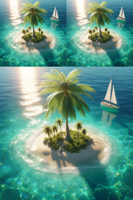 Sticker Sheet Island and Sailboat Cat. No. 484