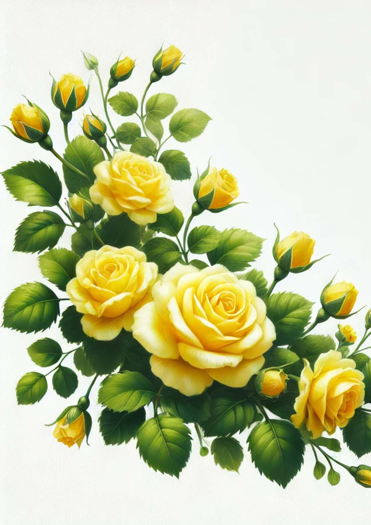 Sticker Sheet / Greeting Card – Yellow Roses Garland Full Cat. No. 2710