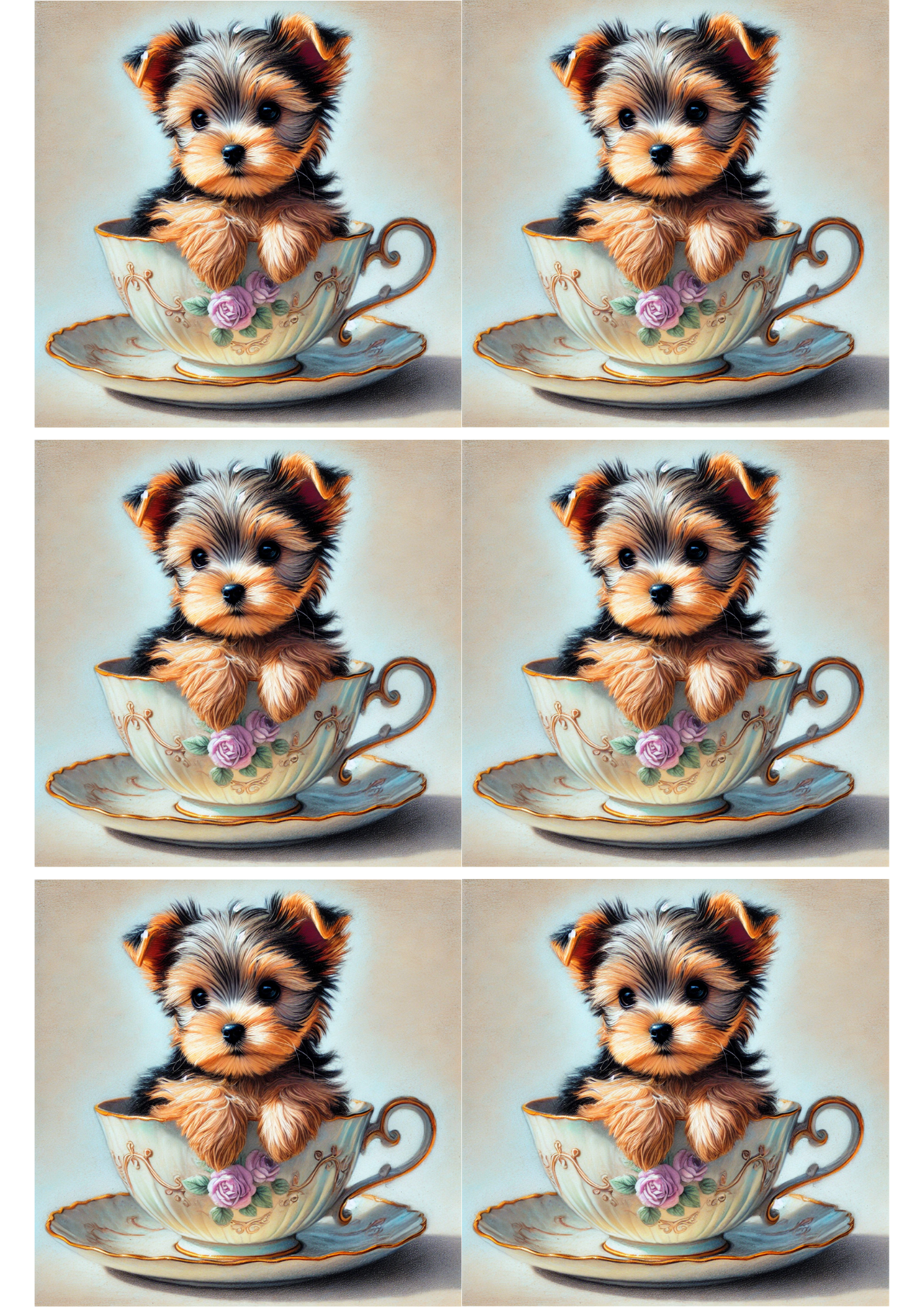 Sticker Sheet / Greeting Card – York In A Cup Collage Cat. No. 2713