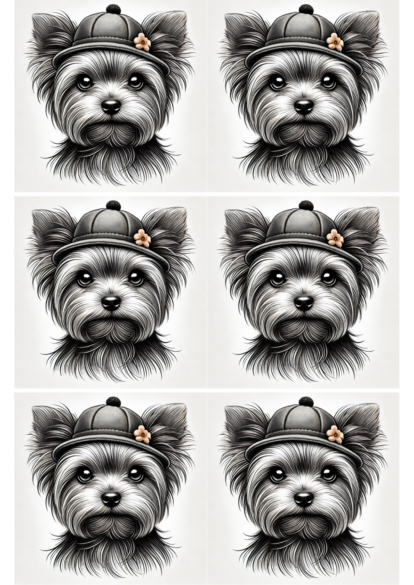 Sticker Sheet / Greeting Card – York Terrier Collage Cat. No. 2715