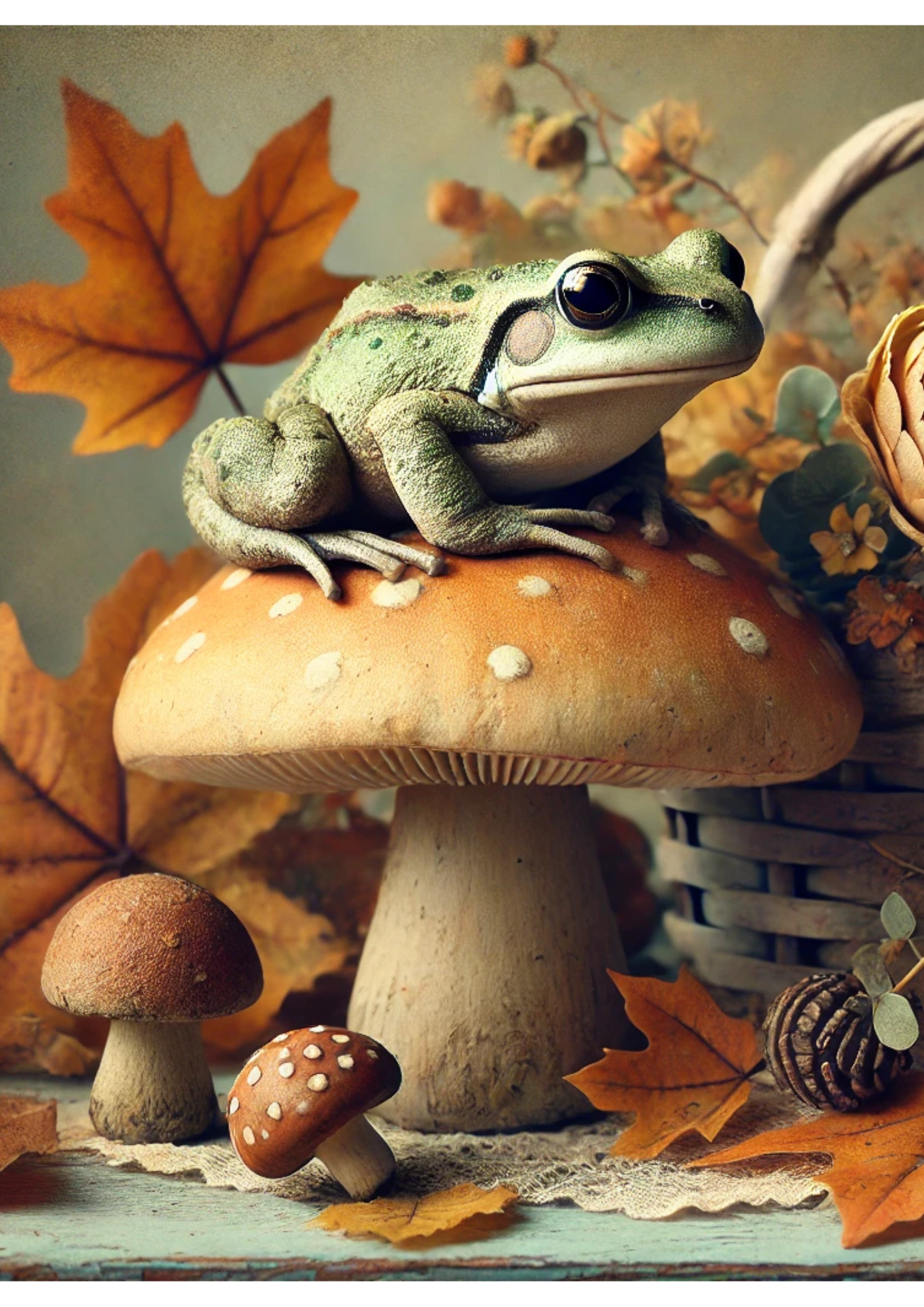 Sticker Sheet / Greeting Card – Frog in Autumn Full Cat. No. 2720