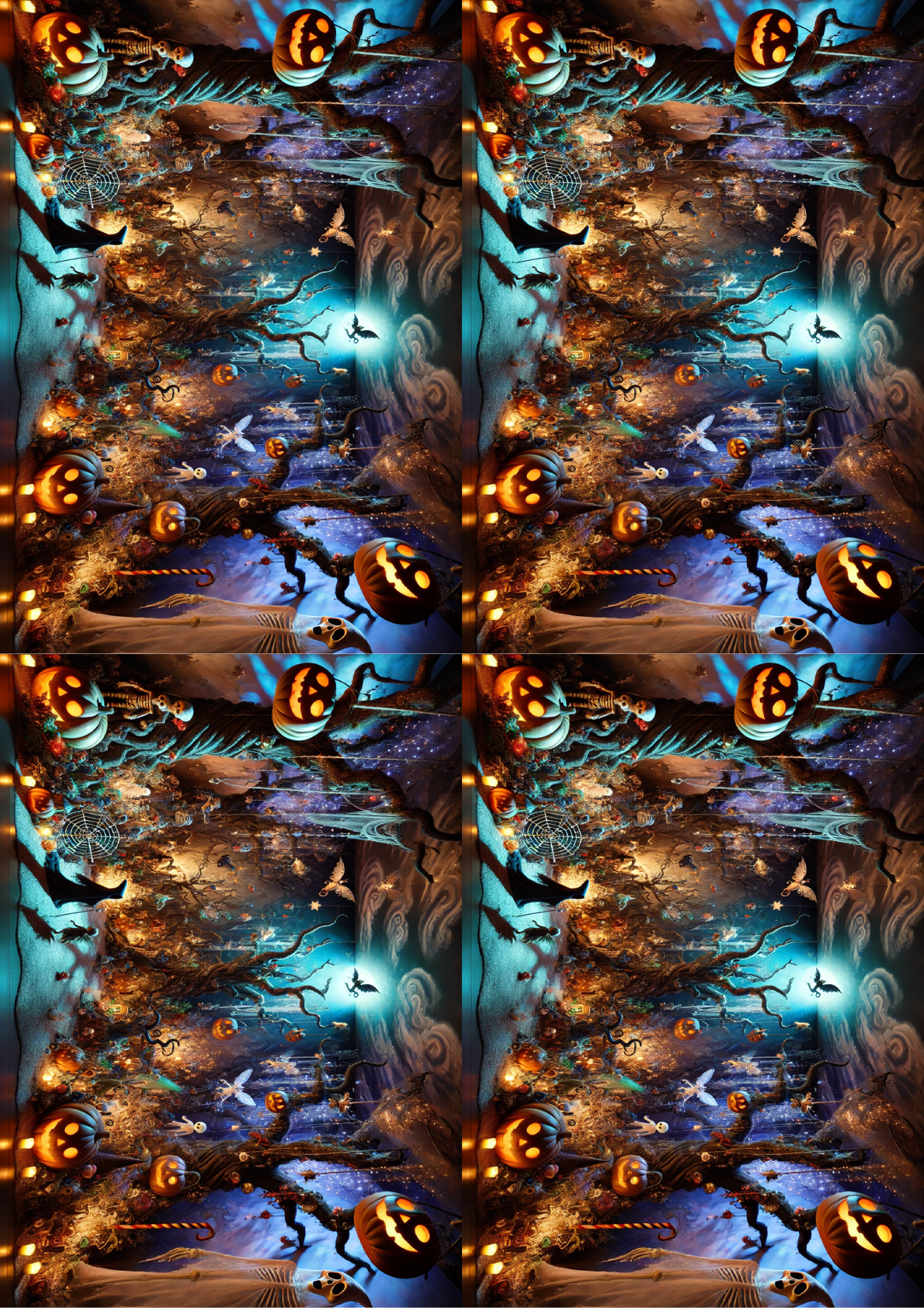 Sticker Sheet / Greeting Card – Enchanted Forest Collage Cat. No. 1654