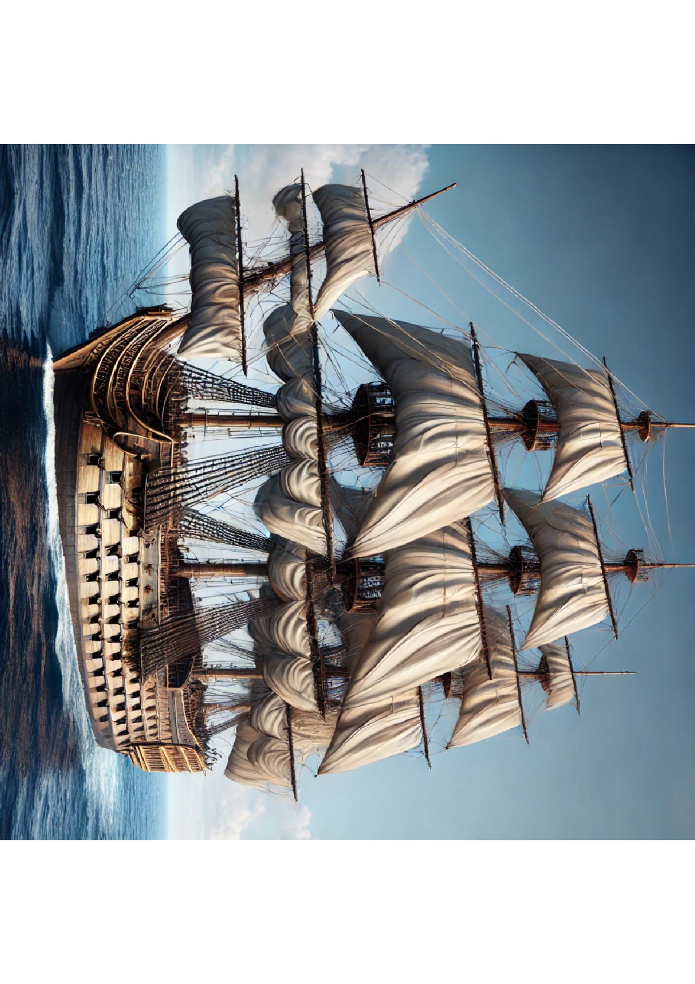 Sticker Sheet / Greeting Card – Antique Sailing Ship Full Cat. No. 1414