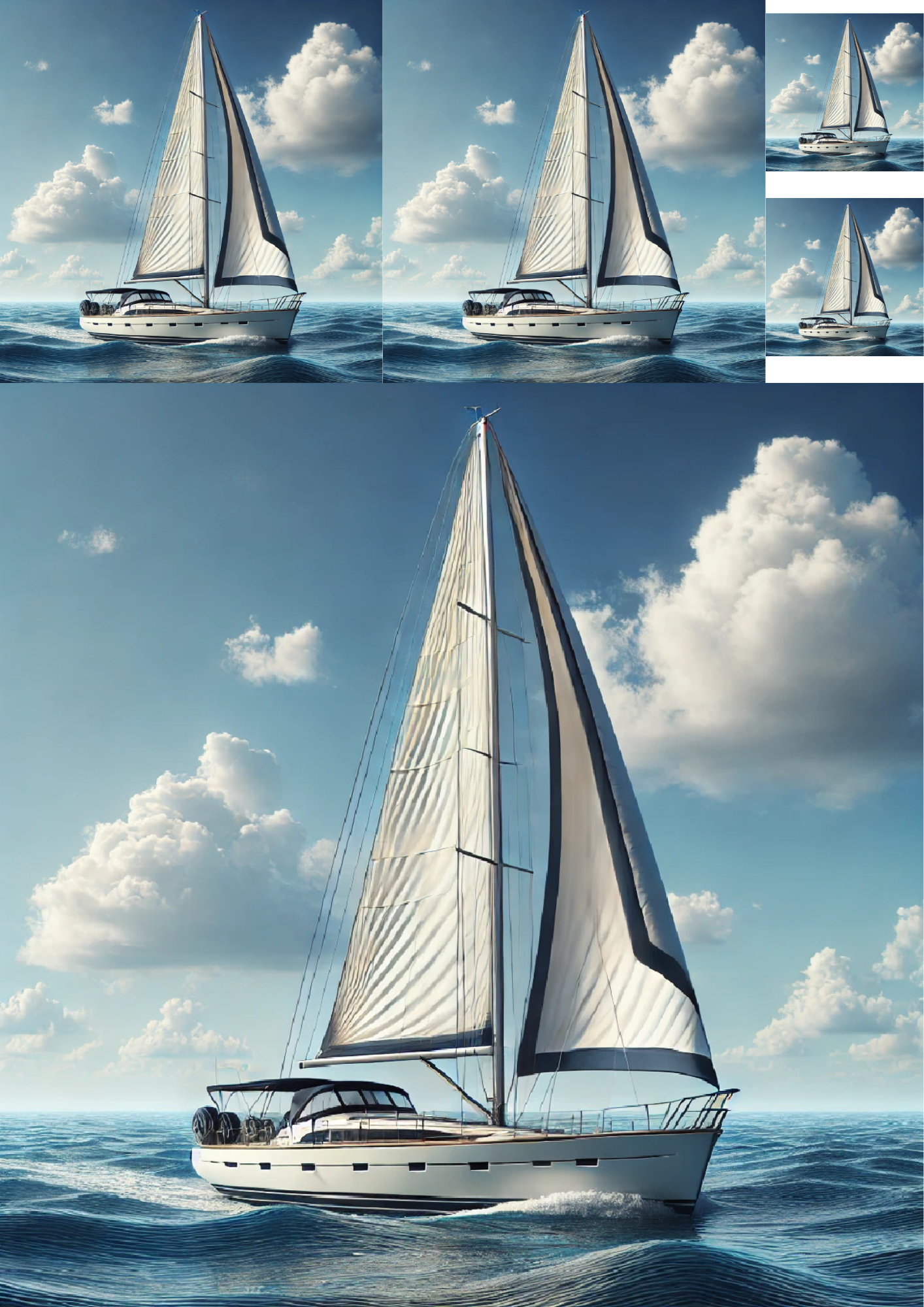 Sticker Sheet / Greeting Card – Sailboat Collage Cat. No. 1415