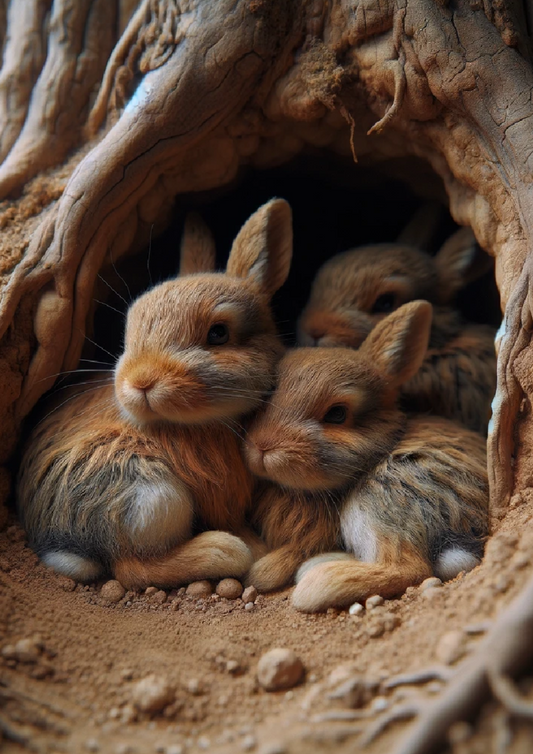 Klistremerkeark Harer i en mink full katt nr. 1185