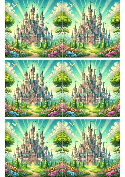 Sticker Sheet – Castle Watercolor Collage Cat. No. 2725