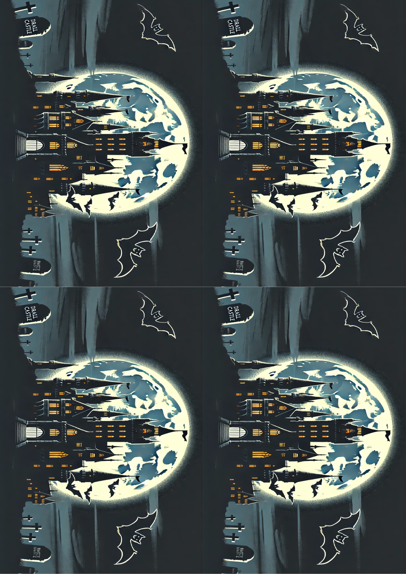 Sticker Sheet / Greeting Card – Dracula's Castle Collage Cat. No. 1656