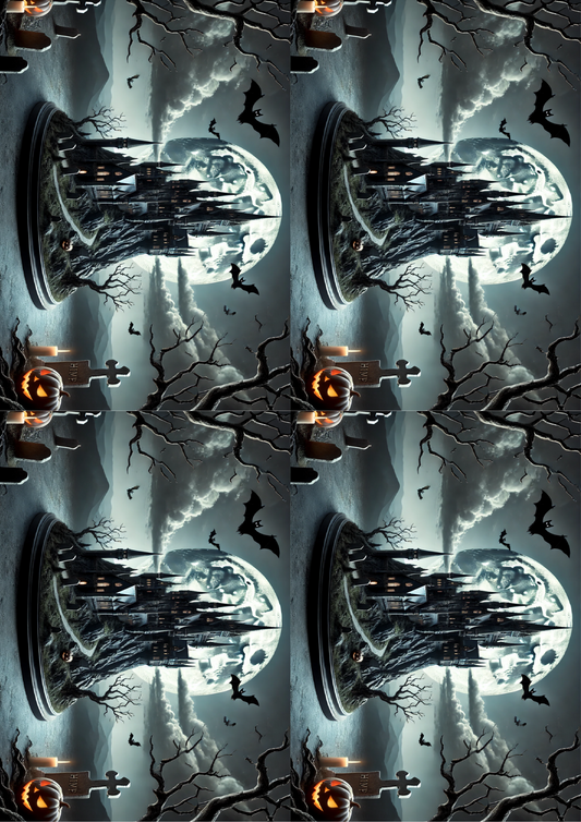 Sticker Sheet Halloween Castle Gothic Style Collage Cat. No. 1658