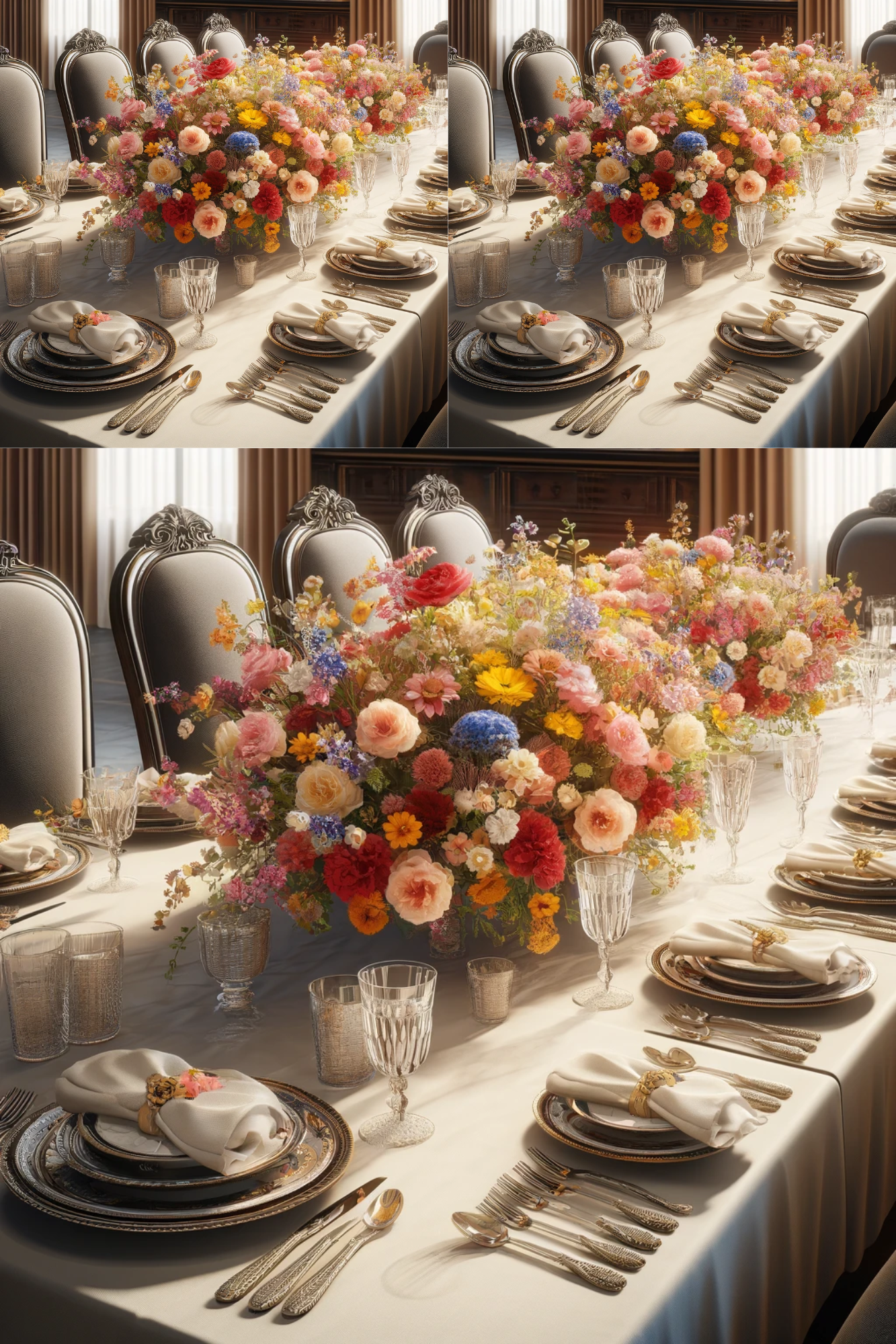 Sticker Sheet / Greeting Card – Tableware and Flower Bouquet Cat. No. 487