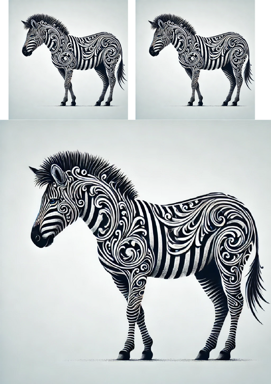 Sticker Sheet Zebra In Gothic Style Collage Cat. No. 1481