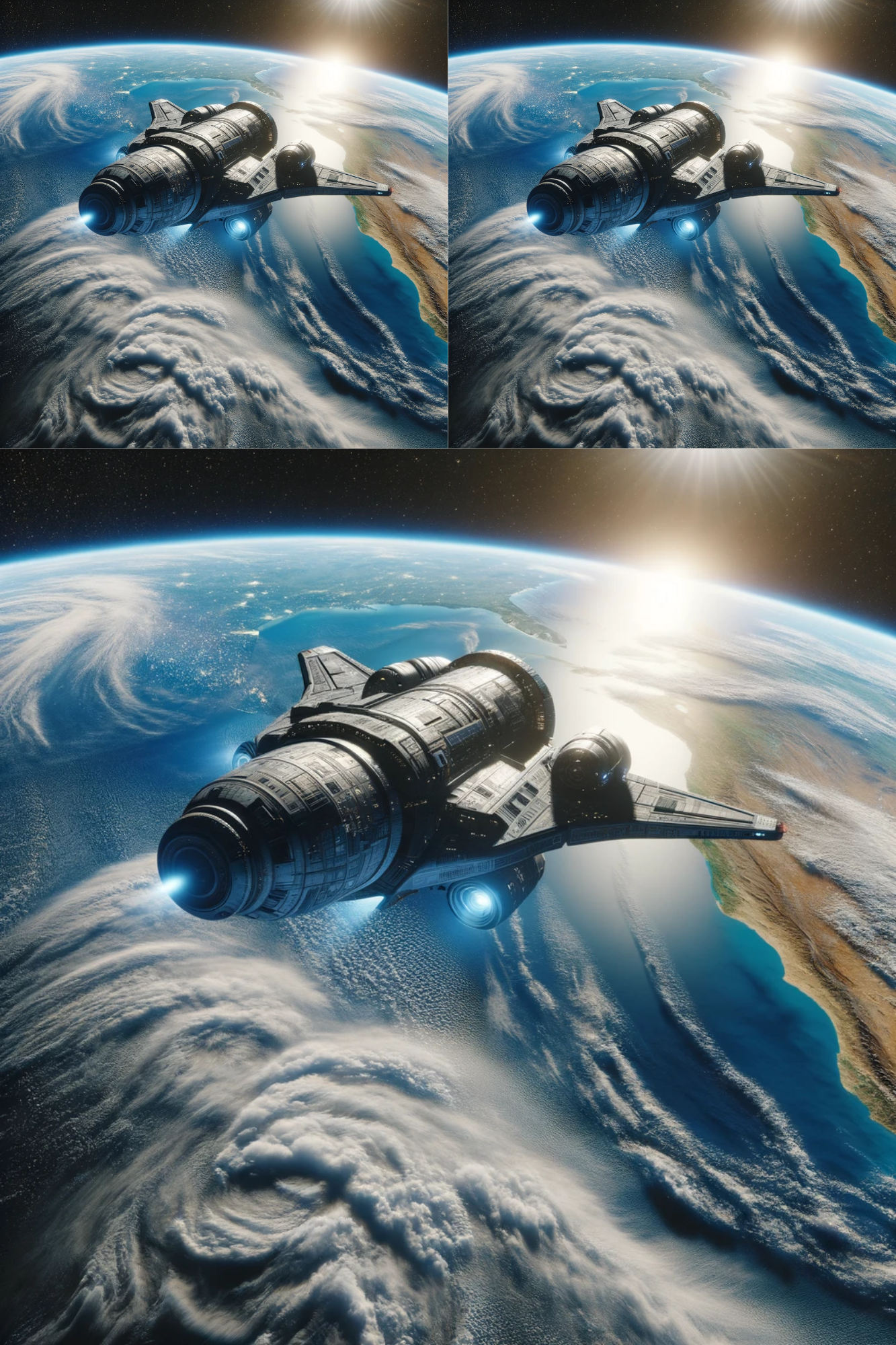 Sticker Sheet / Greeting Card – Earth and Spaceship Cat. No. 496