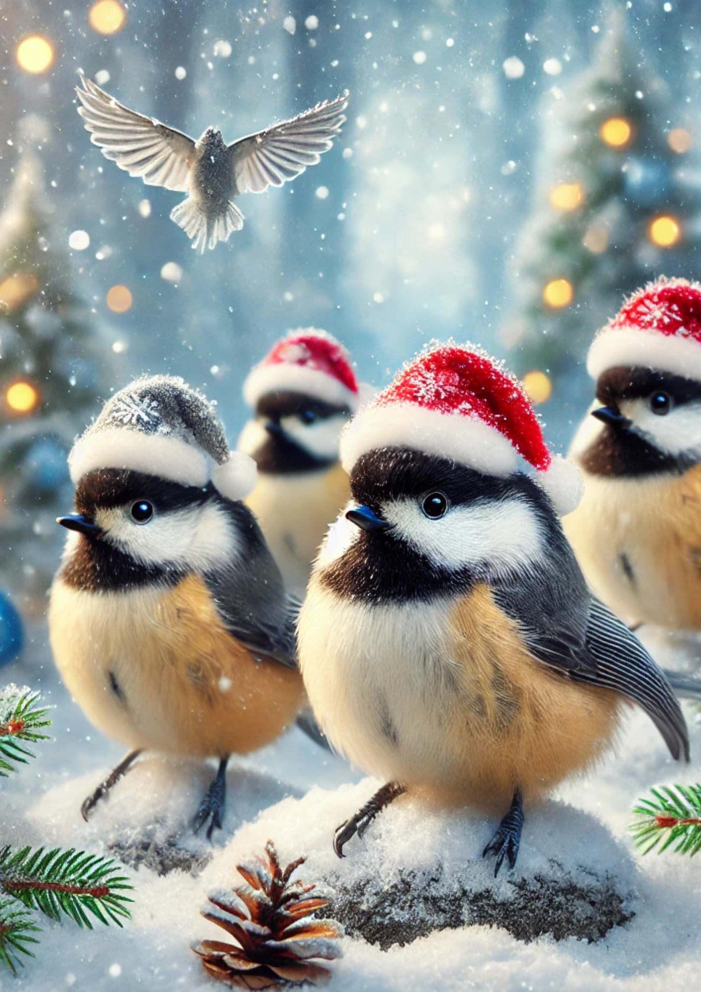 Sticker Sheet / Greeting Card – Titmouse in Winter Full Cat. No. 2738