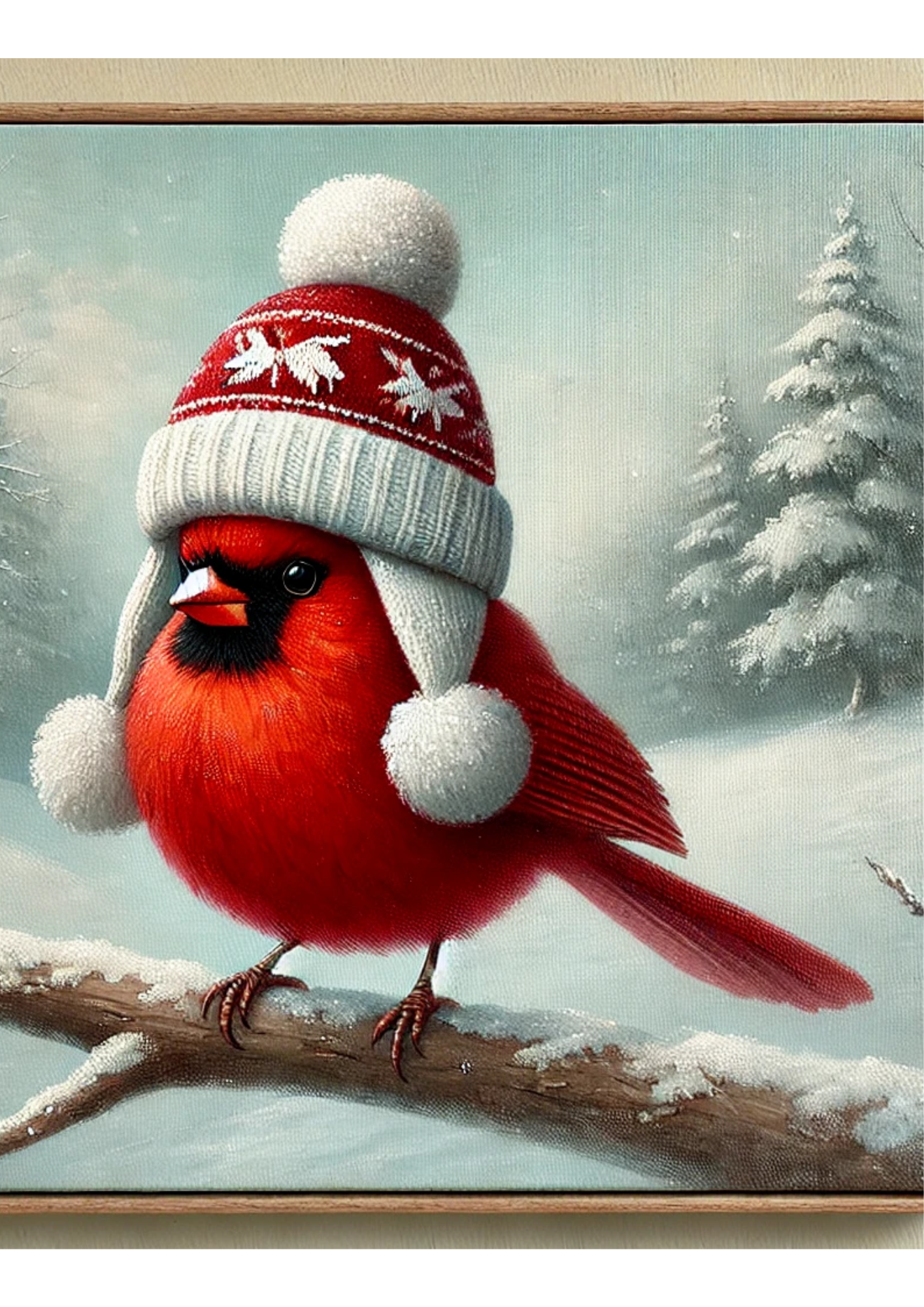 Sticker Sheet / Greeting Card – Cardinal Bird In Winter Full Cat. No. 2742