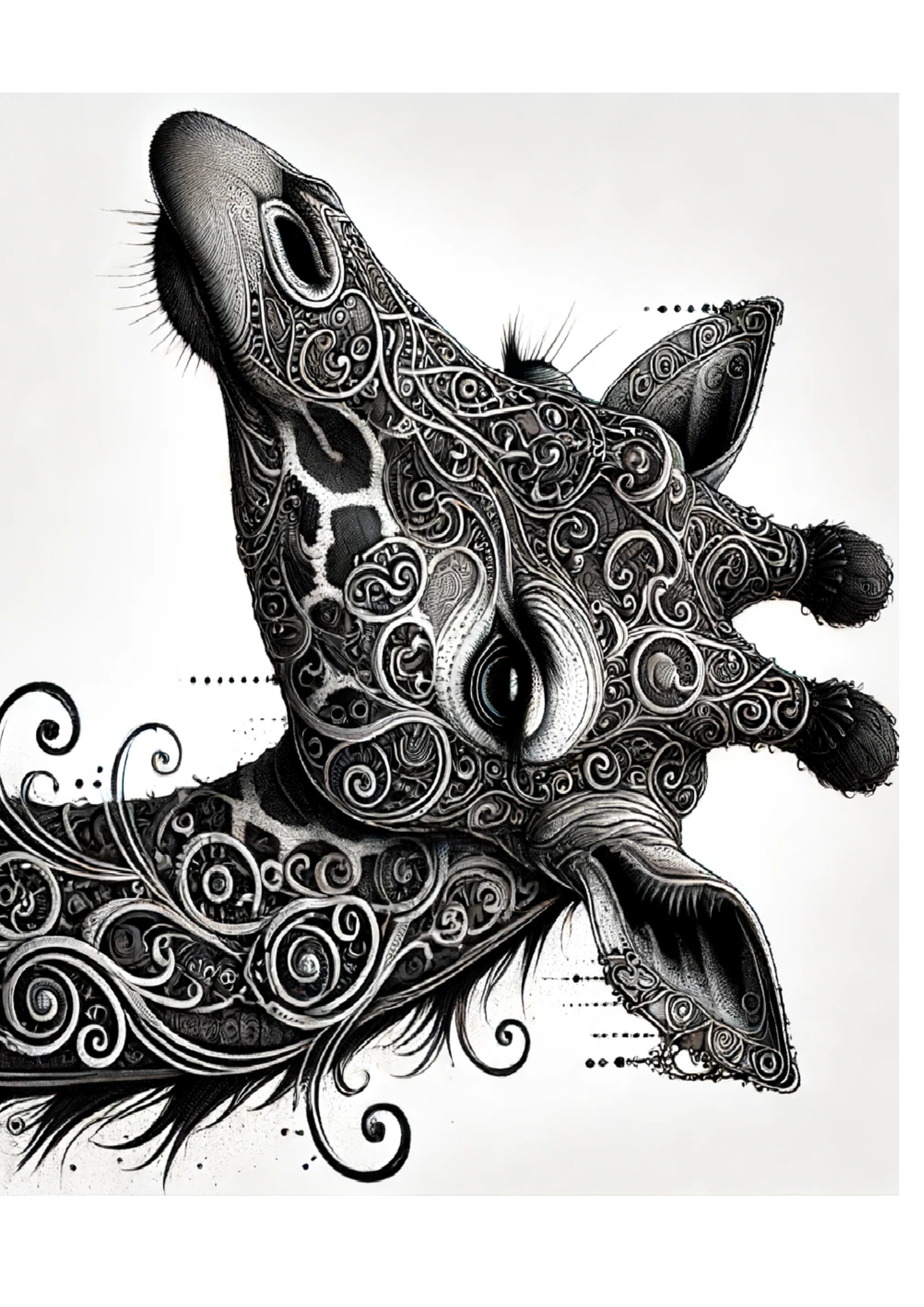 Sticker Sheet / Greeting Card – Giraffe In Gothic Style Full Cat. No. 1247