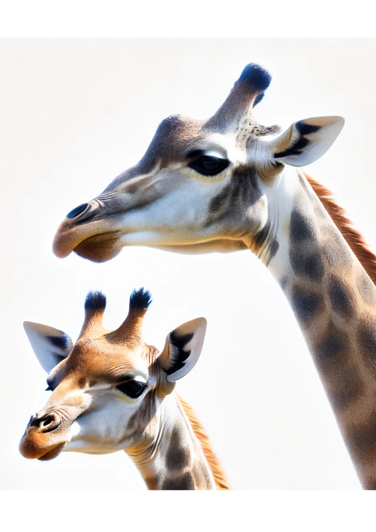 Stickerbogen Giraffe mit Giraffenbaby, komplett, Kat.-Nr. 1422