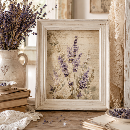 Vintage Lavender Cream Printable Design Sheets – 16 A4 Digital Pages for Crafts (Instant Download)
