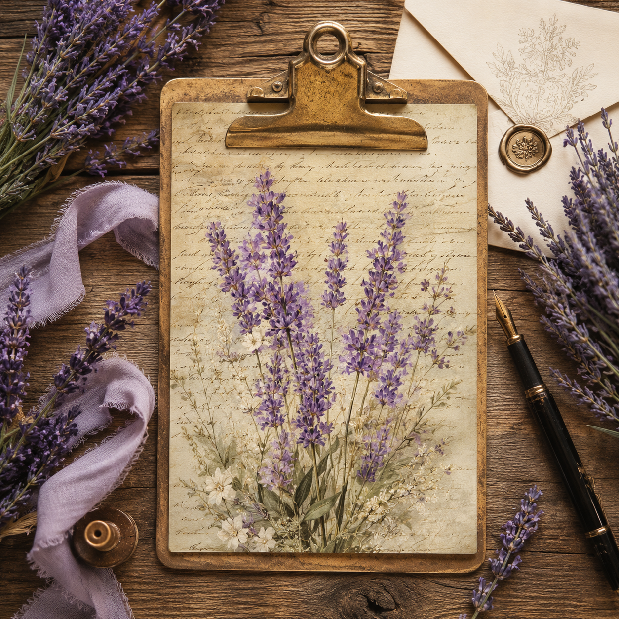 Vintage Lavender Cream Printable Design Sheets – 16 A4 Digital Pages for Crafts (Instant Download)