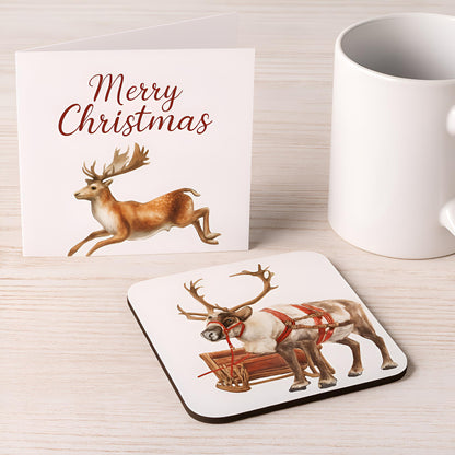 Stickerbogen – Aquarell Weihnachts-Rentier-Clipart-Set: 48 PNG-Designs