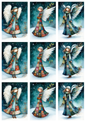Sticker Sheet / Greeting Card – Patchwork Winter Angel Collage Cat. No. 10001
