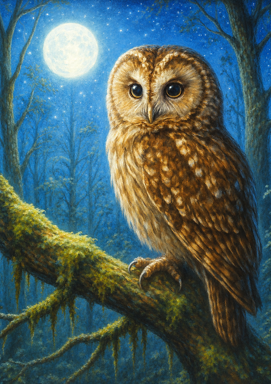 Sticker Sheet / Greeting Card – Owl of the Mystic Forest Full Cat. No. 10009