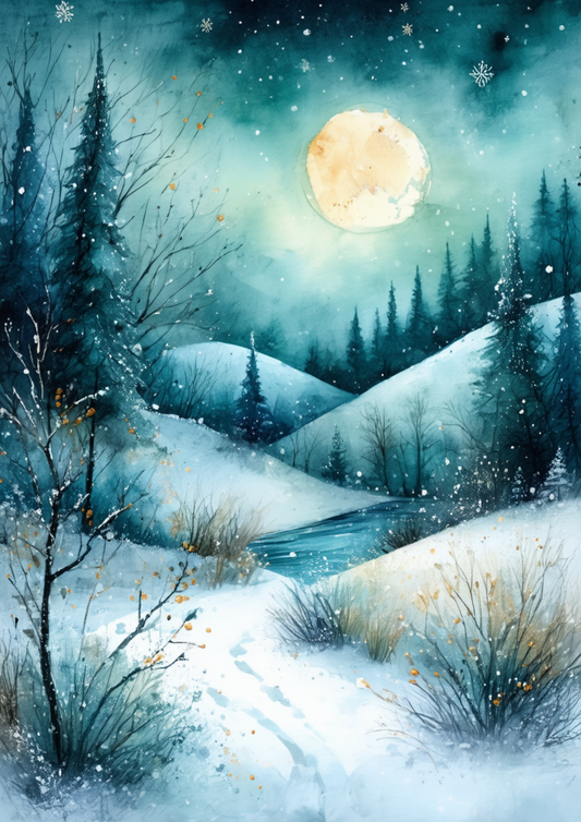Sticker Sheet / Greeting Card – Winter Landscape Full Cat. No. 10013