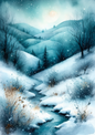 Sticker Sheet / Greeting Card – Winter Landscape Full Cat. No. 10014