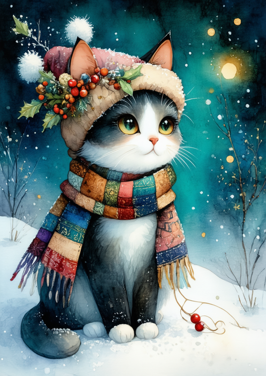 Sticker Sheet / Greeting Card – Winter Magic Cat Full Cat. No. 10020