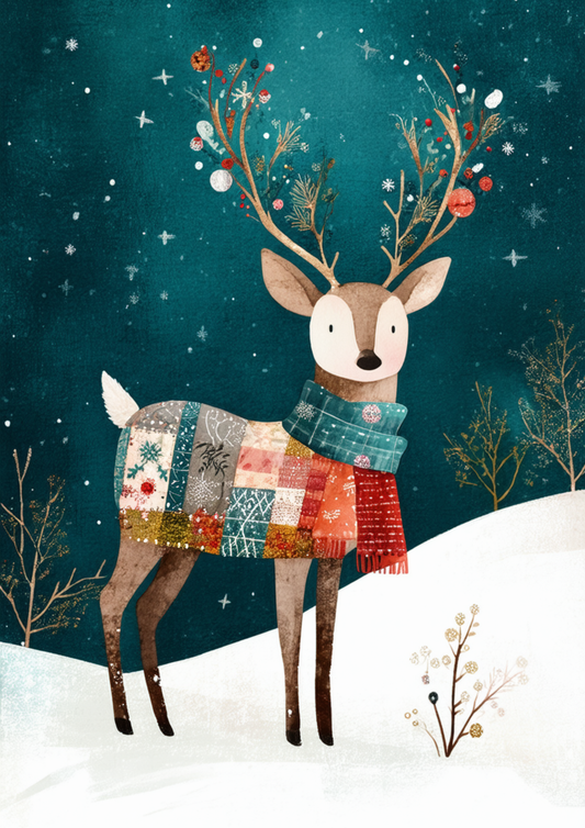 Sticker Sheet / Greeting Card – Winter Magic Deer Full Cat. No. 10022
