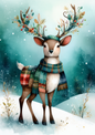 Sticker Sheet / Greeting Card – Winter Magic Deer Full Cat. No. 10024