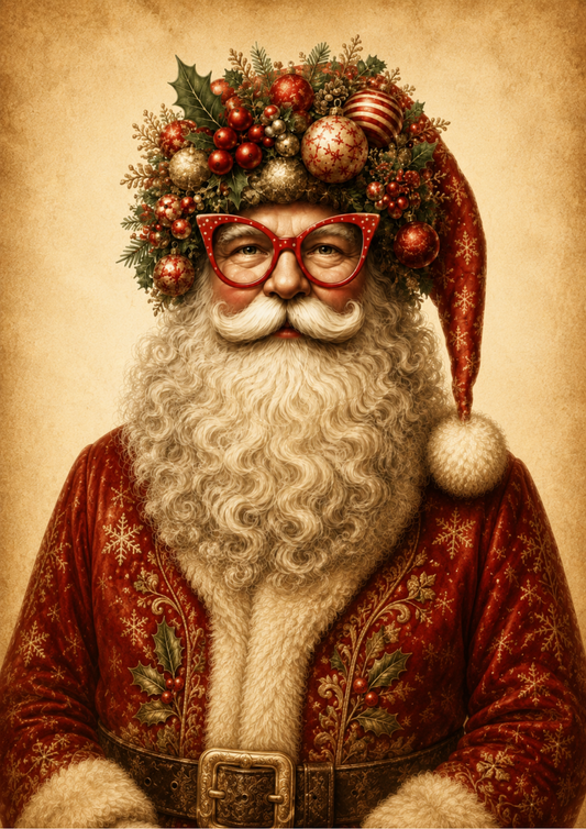 Sticker Sheet / Greeting Card – Vintage Santa Portrait Full Cat. No. 10041