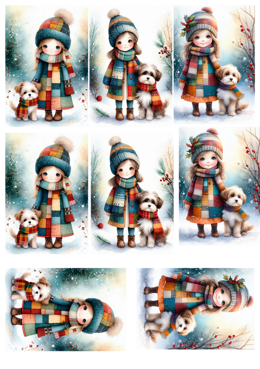 Sticker Sheet / Greeting Card – My Faithful Christmas Friend Collage Cat. No. 10052