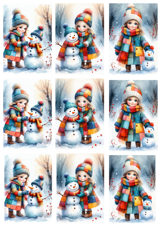 Sticker Sheet / Greeting Card – My Little Snowman Collage Cat. No. 10062