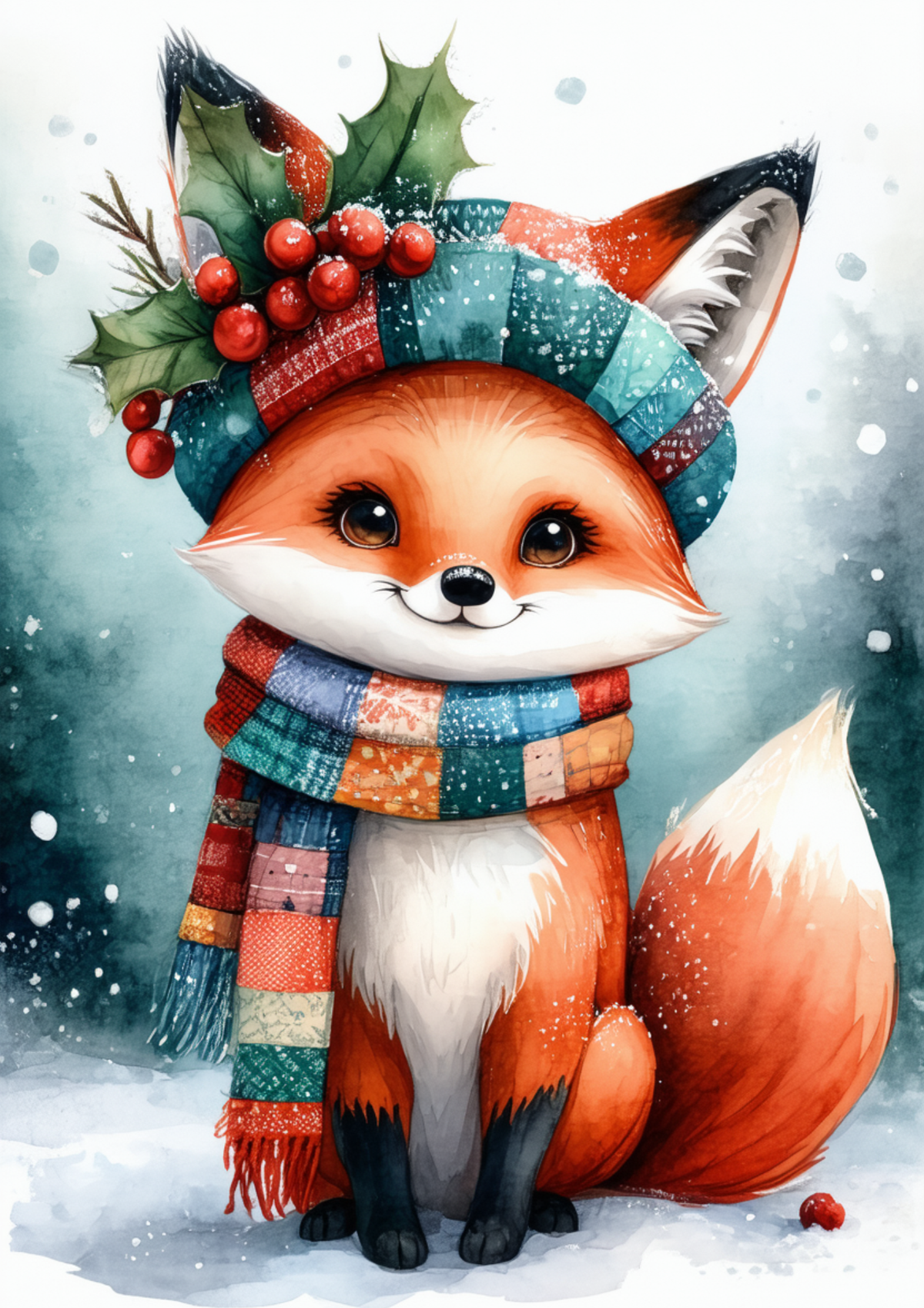 Sticker Sheet / Greeting Card – Little Patchwork Fox Full Cat. No. 10063