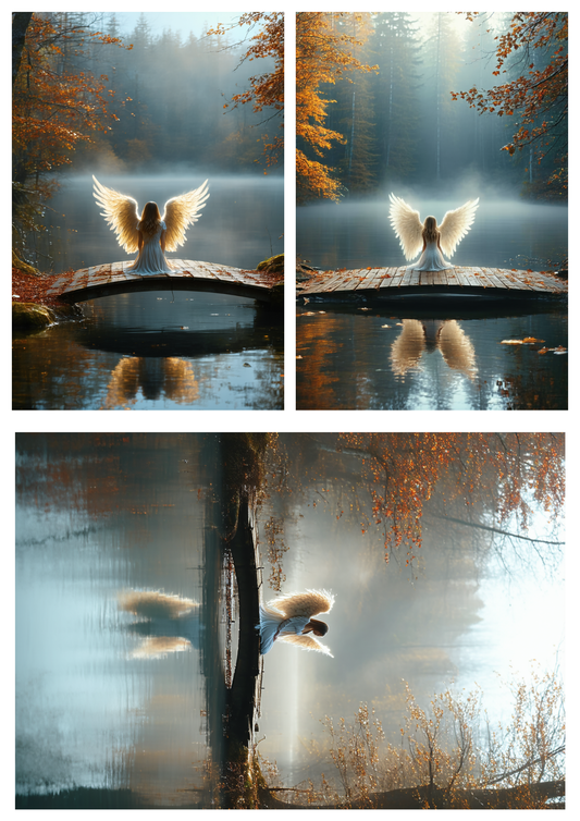 Sticker Sheet / Greeting Card – The Angel’s Autumn Dream Collage Cat. No. 10074