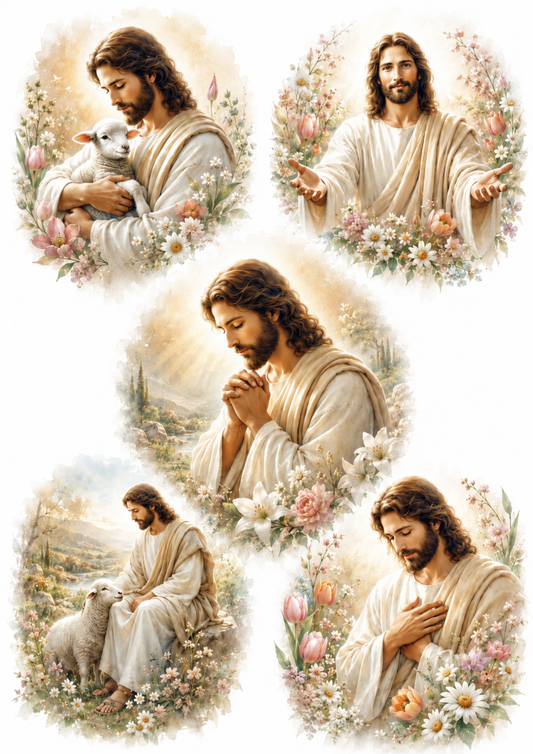 Sticker Sheet / Greeting Card – The Good Shepherd Collage Cat. No. 10107